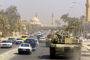 U.S. Marine tank in Baghdad, April 14, 2003. Photo source: Wikipedia